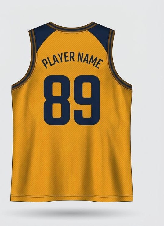 Amber Carbon Basketball Jersey, amber, back