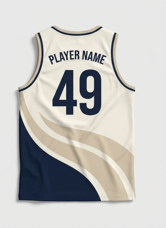 Ivory Wave Basketball Jersey, ivory, back
