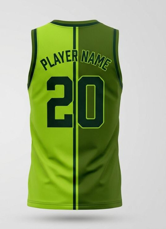 Lime Half Basketball Jersey, lime green, back