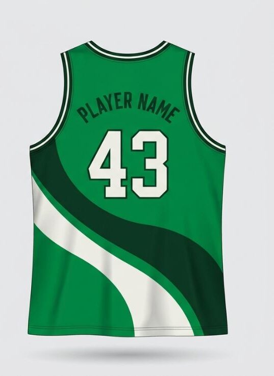 Emerald Crash Basketball Jersey, emerald green, back