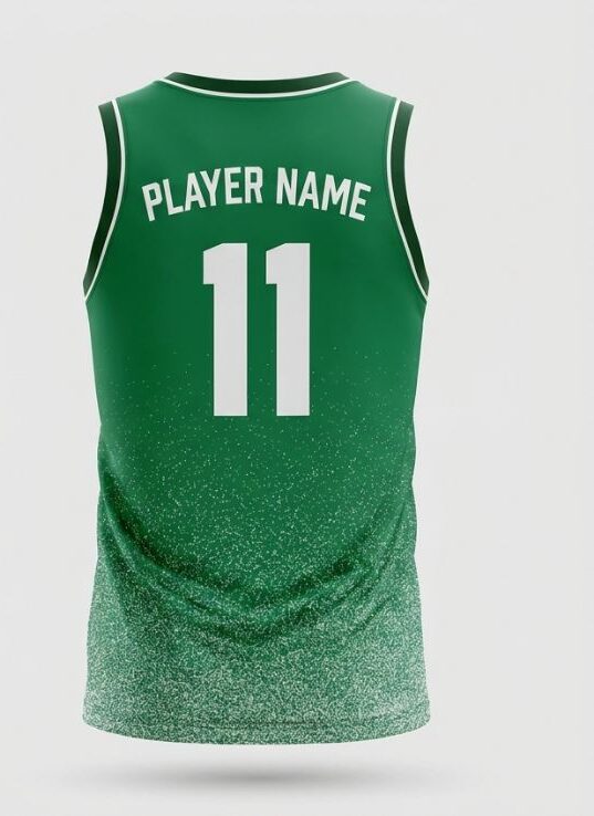Emerald Noise Basketball Jersey, emerald green, back