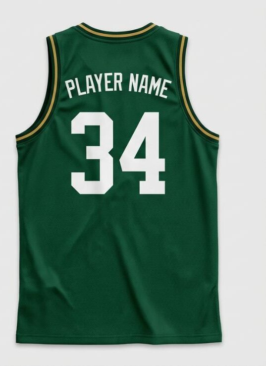 Bottle Chevron Basketball Jersey, bottle green, back
