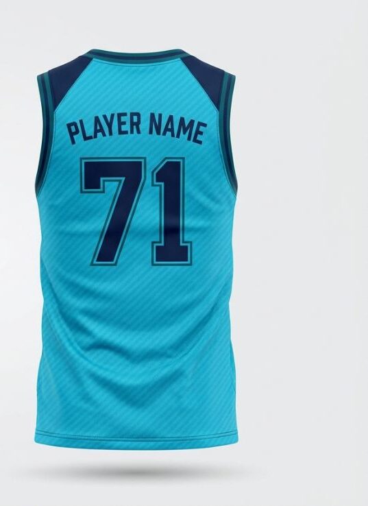 Cyan Weave Basketball Jersey, cyan, back