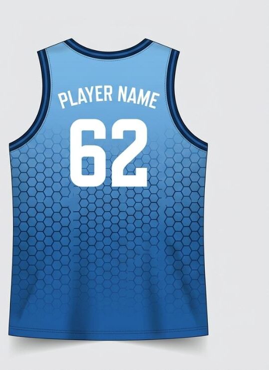 Sky Hex Basketball Jersey, sky blue, back