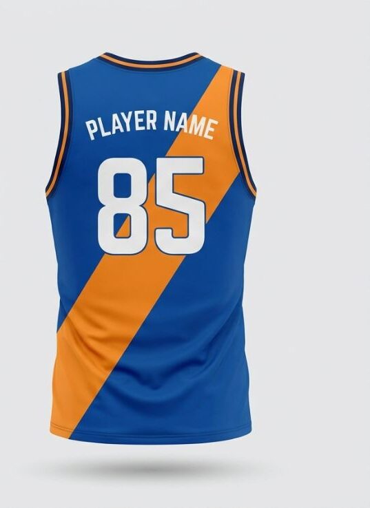 Azure Royale Basketball Jersey, azure blue, back