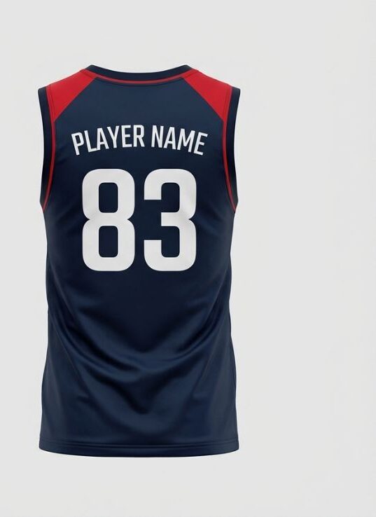 Navy Weave Basketball Jersey, navy blue, back