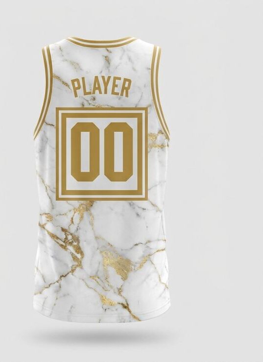 Marble Luxe Basketball Jersey, back