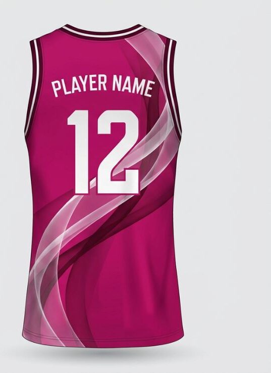 Magenta Flow Basketball Jersey, magenta, back