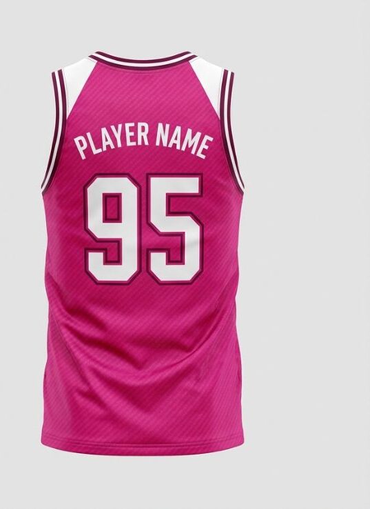 Magenta Weave Basketball Jersey, magenta, back