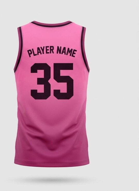 Rose Lightning Basketball Jersey, rose pink, back