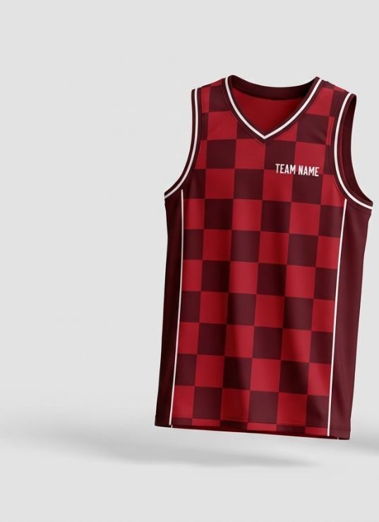 Scarlet Checker Basketball Jersey