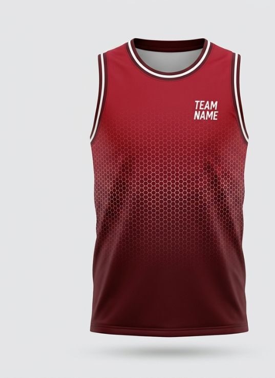 Scarlet Grid Basketball Jersey