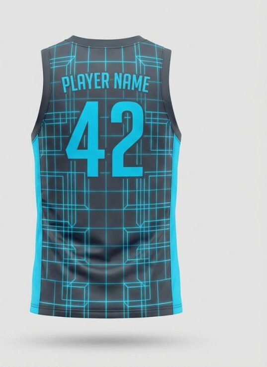 Cyber Grid Basketball Jersey, back