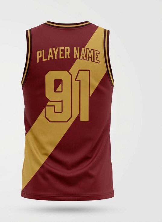 Maroon Sash Basketball Jersey, maroon, back