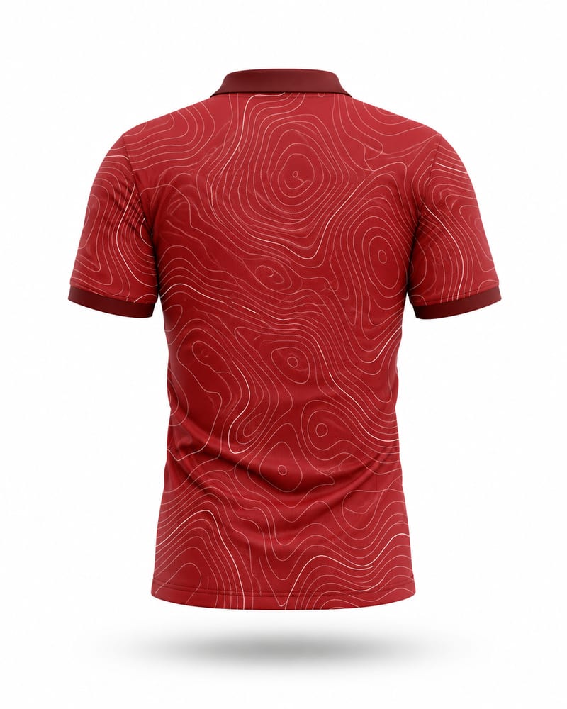 Scarlet Contour Cricket Jersey, scarlet red, back