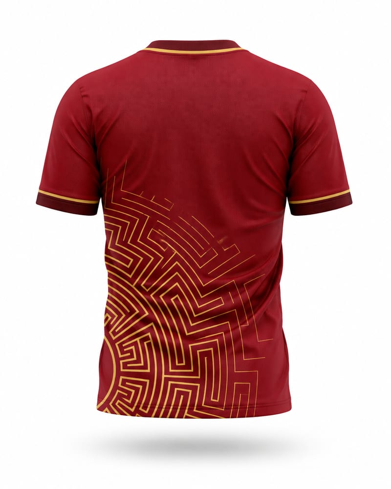Maroon Tribal Cricket Jersey, maroon, back