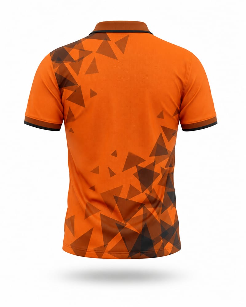 Sunset Web Cricket Jersey, sunset orange, back