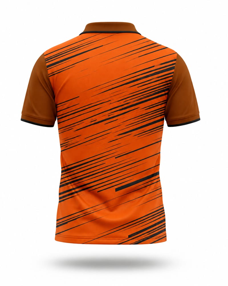 Sunset Lines Cricket Jersey, sunset orange, back