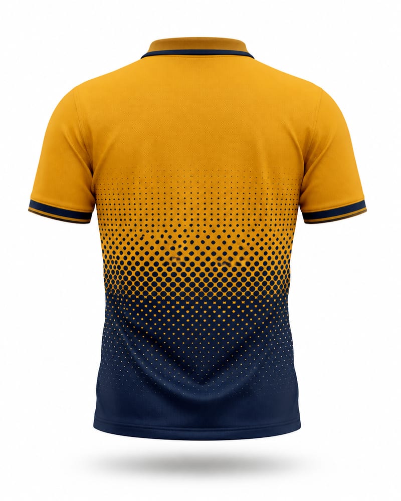 Amber Halftone Cricket Jersey, amber, back