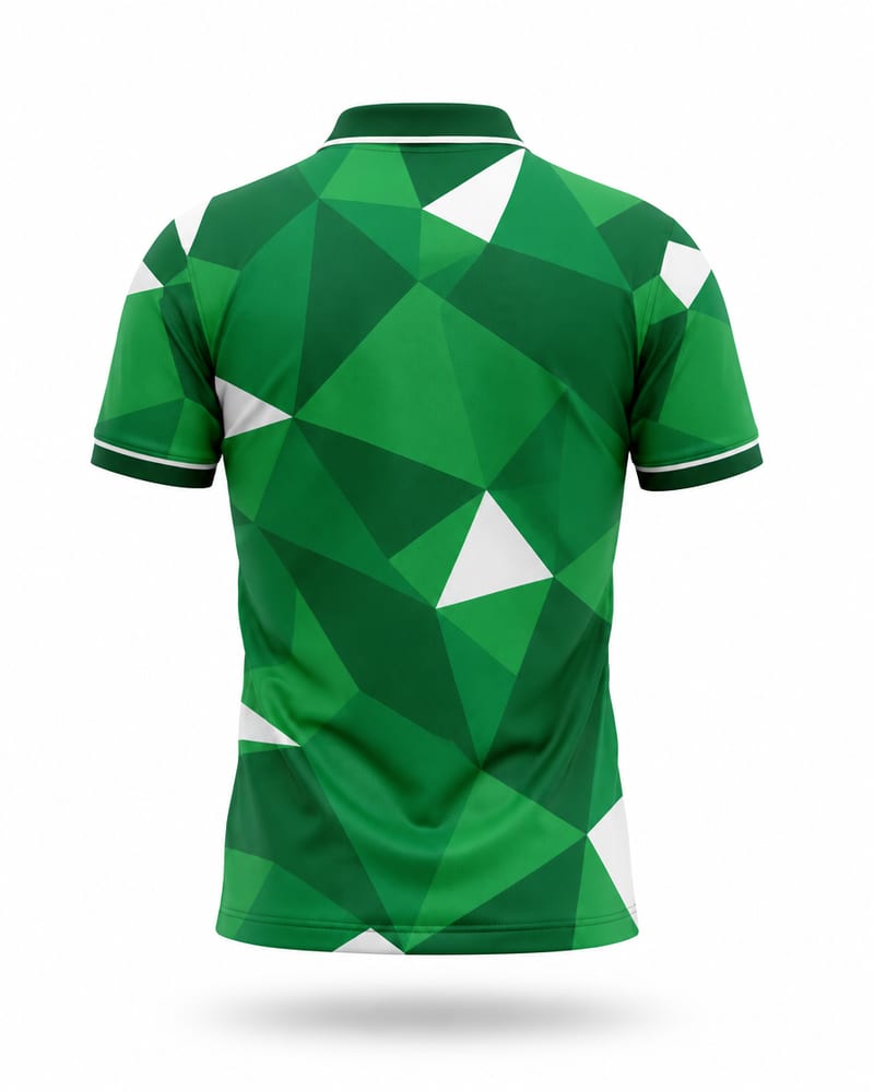 Emerald Camo Cricket Jersey, emerald green, back