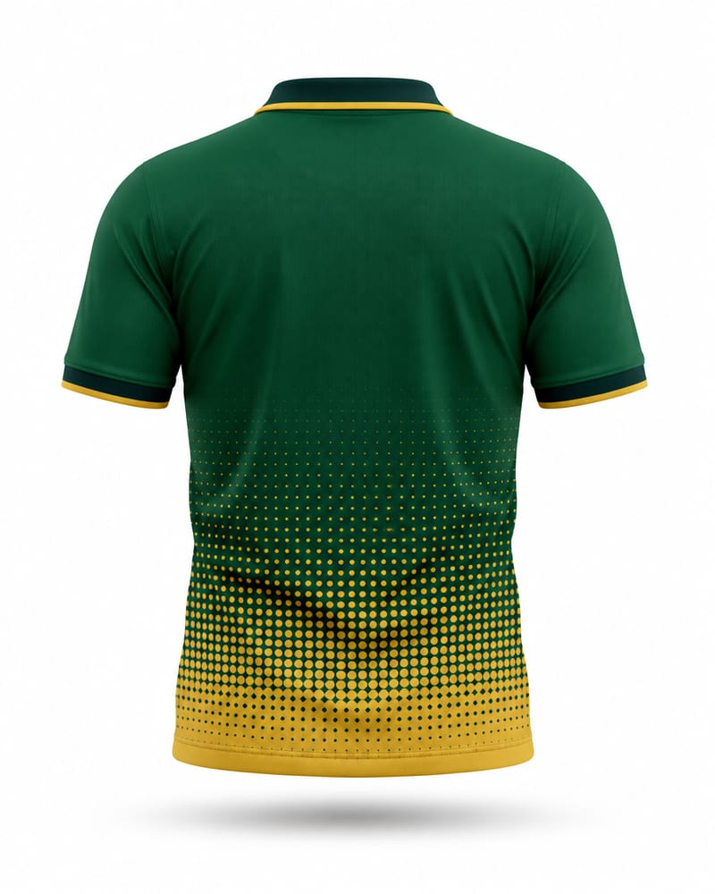 Bottle Halftone Cricket Jersey, bottle green, back