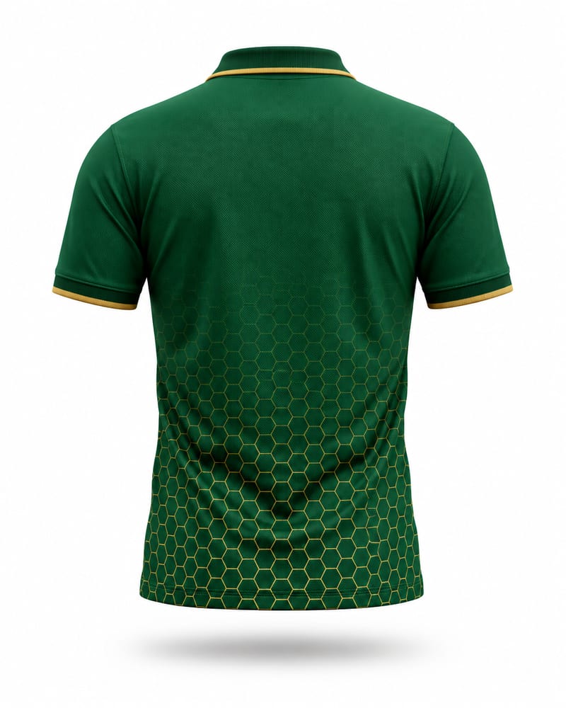 Bottle Hex Cricket Jersey, bottle green, back