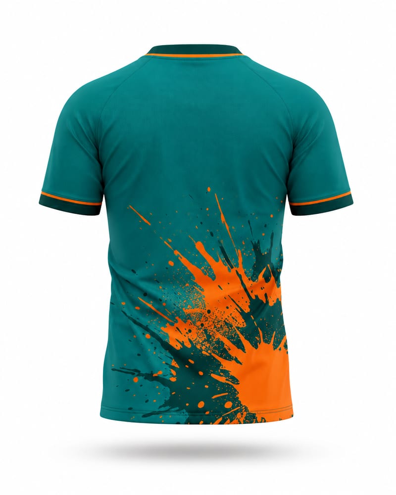 Teal Riot Cricket Jersey, teal, back