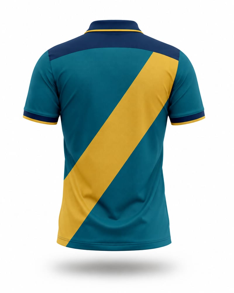 Peacock Diagonal Cricket Jersey, peacock blue, back