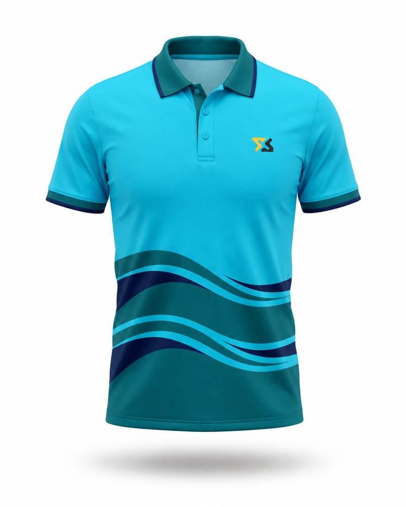 Cyan Wave Cricket Jersey