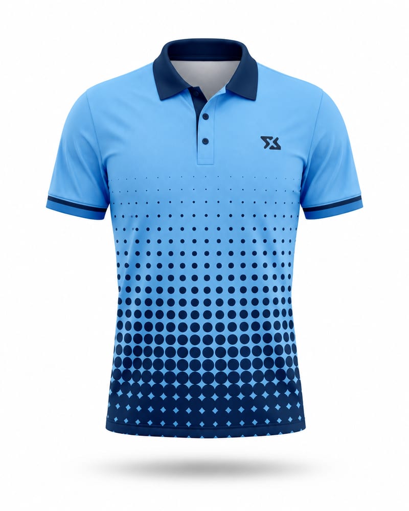 Sky Halftone Cricket Jersey