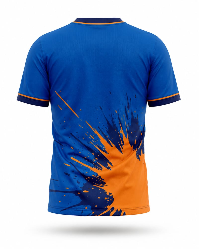 Azure Riot Cricket Jersey, azure blue, back