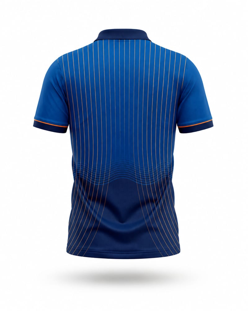 Azure Pinstripe Cricket Jersey, azure blue, back