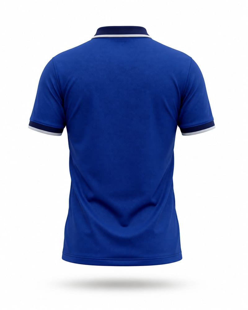 Royal Retro Cricket Jersey, royal blue, back