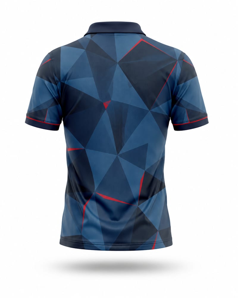 Navy Facet Cricket Jersey, navy blue, back