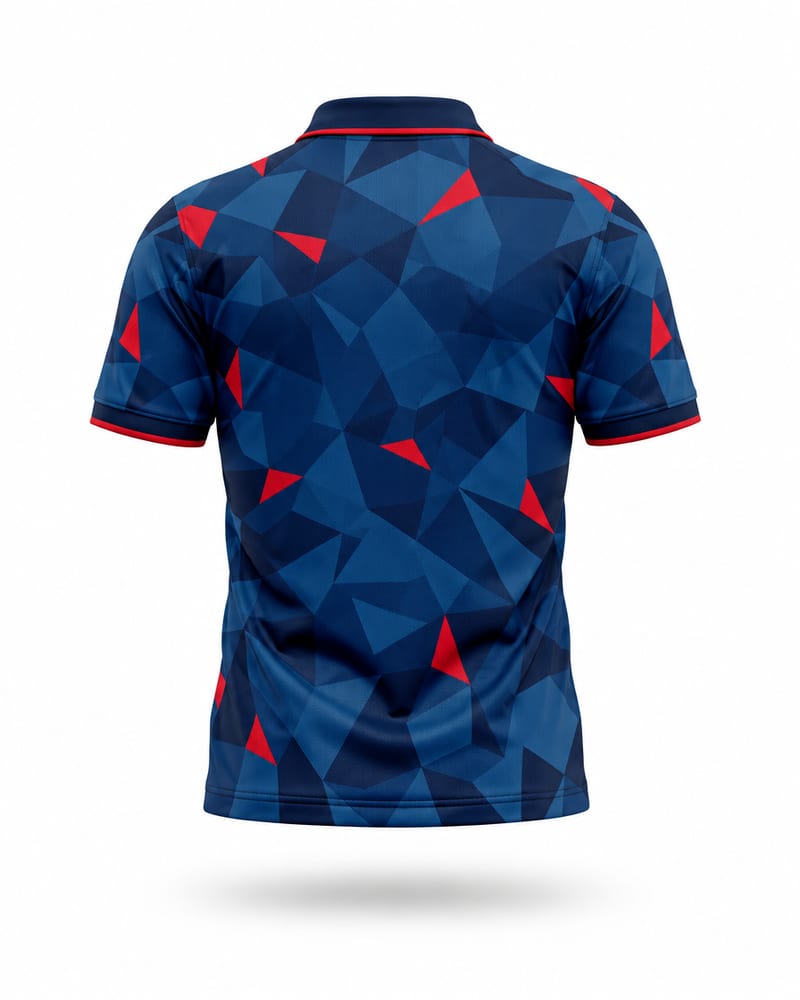 Navy Camo Cricket Jersey, navy blue, back