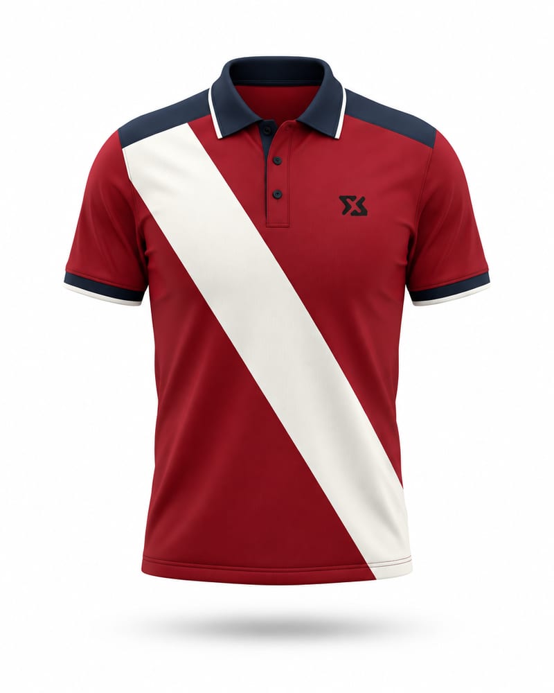 Crimson Sash Cricket Jersey