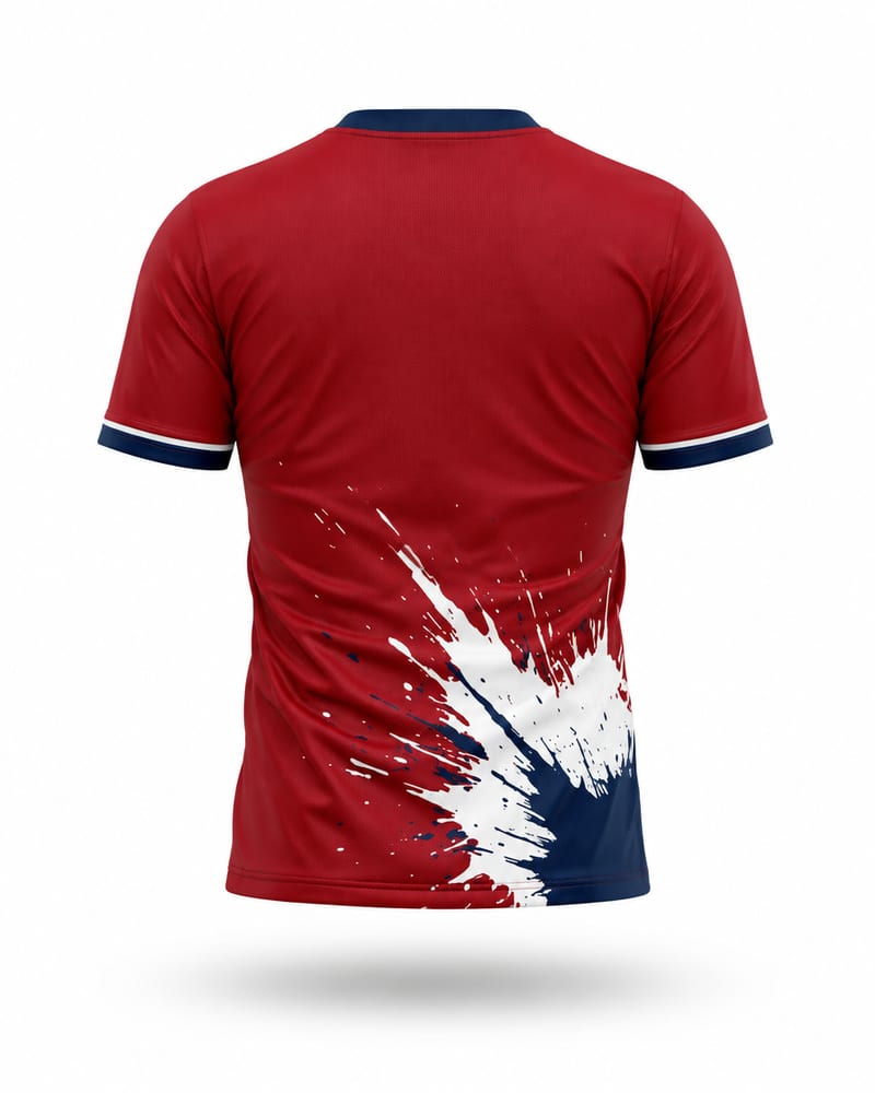 Crimson Riot Cricket Jersey, crimson red, back