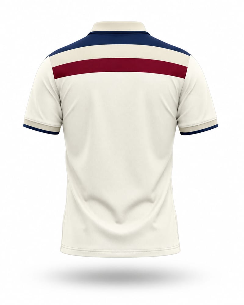 Ivory Retro Cricket Jersey, ivory, back