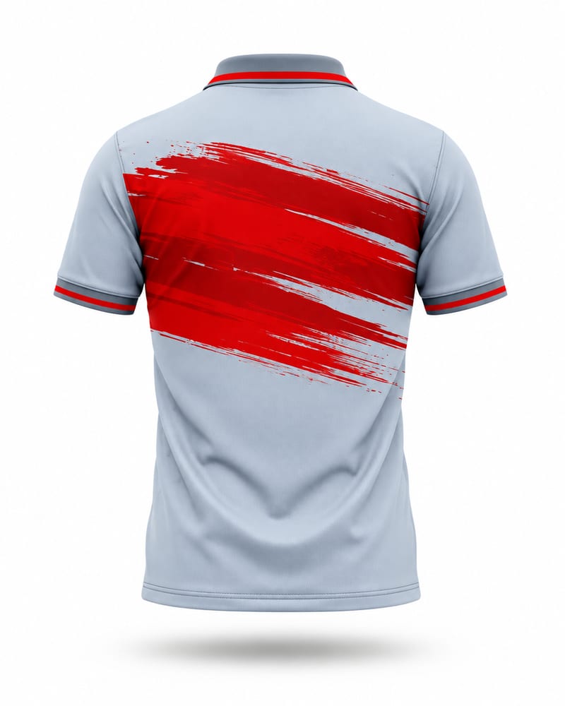 Silver Stroke Cricket Jersey, silver, back