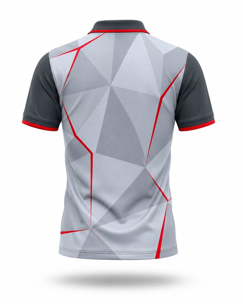 Silver Facet Cricket Jersey, silver, back