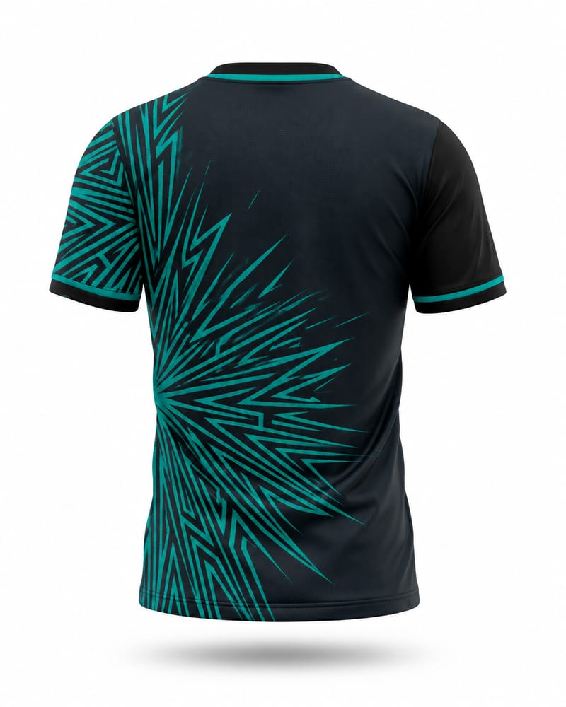 Charcoal Tribal Cricket Jersey, charcoal grey, back