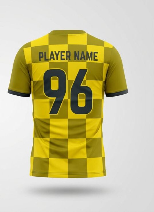 Volt Checker Soccer Jersey, neon yellow, back