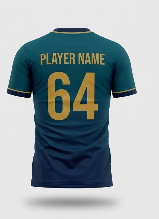 Peacock Dusk Soccer Jersey, peacock blue, back