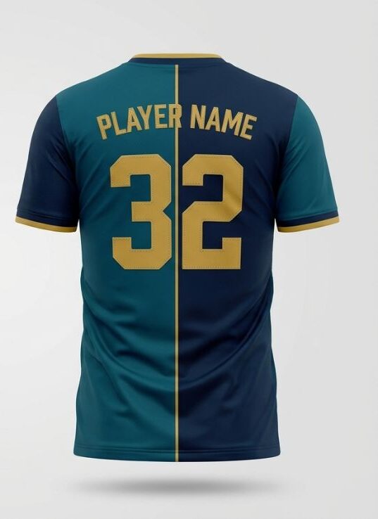 Peacock Half Soccer Jersey, peacock blue, back