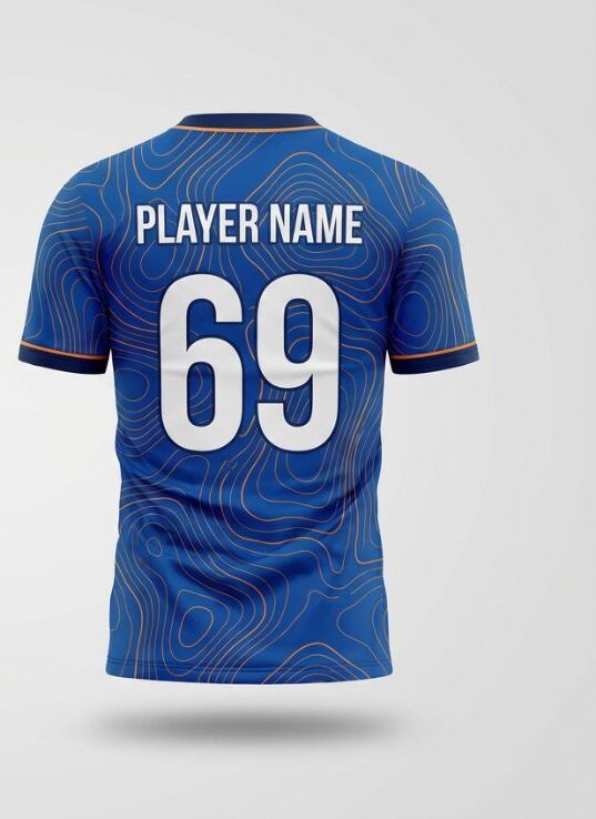 Azure Lines Soccer Jersey, azure blue, back