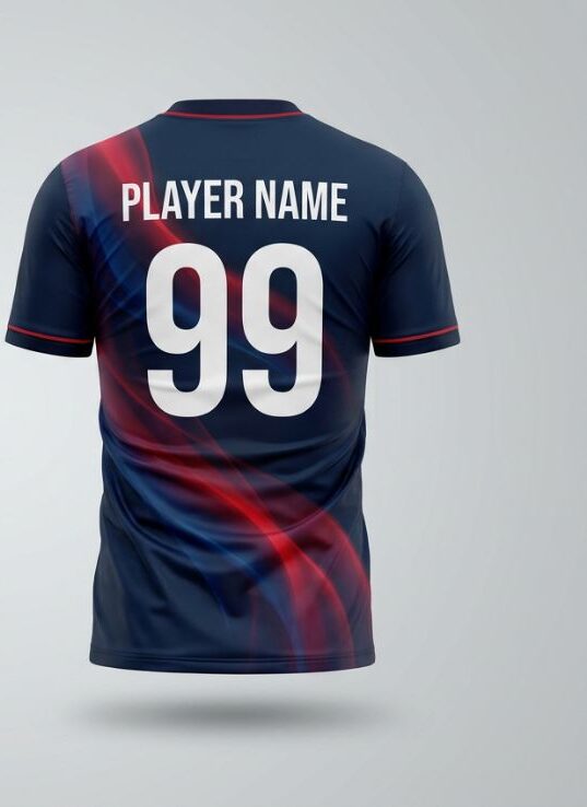 Navy Flow Soccer Jersey, navy blue, back