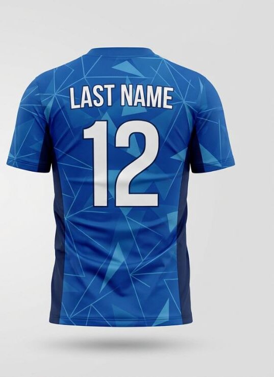 Fractal Blue Soccer Jersey, blue, back