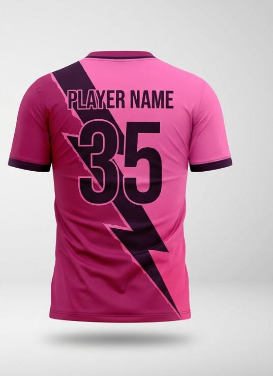 Rose Lightning Soccer Jersey, rose pink, back