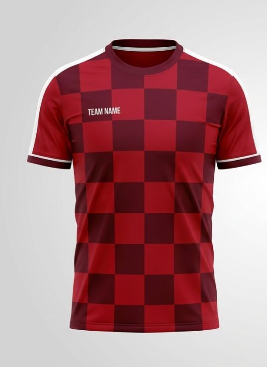 Scarlet Checker Soccer Jersey