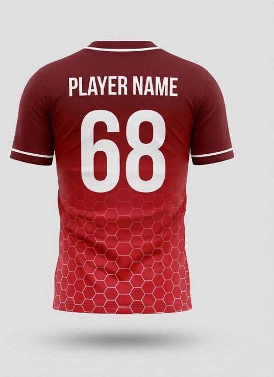 Scarlet Grid Soccer Jersey, scarlet red, back